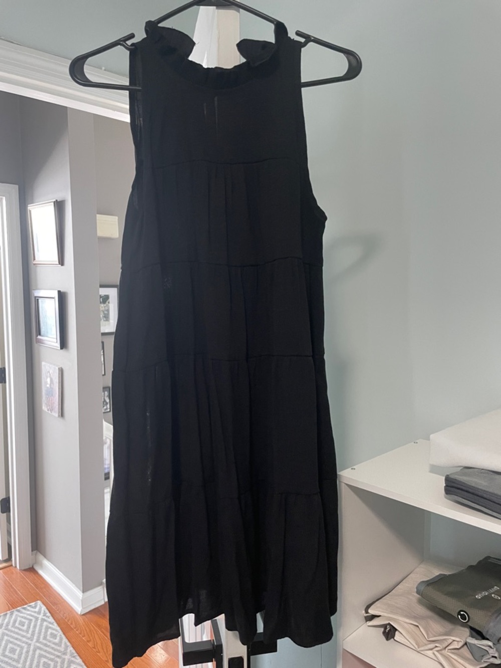Black Sleeveless Tiered Midi Dress - Classic Women's Dress